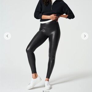 Spanx faux leather pants in black